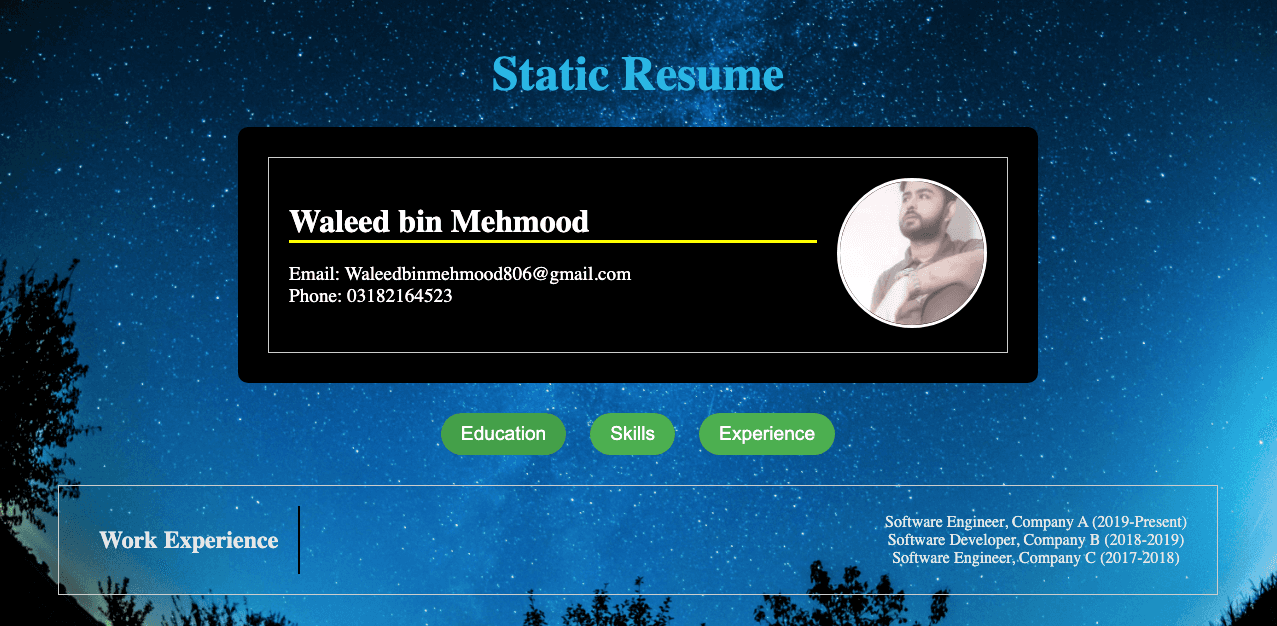 Static Resume