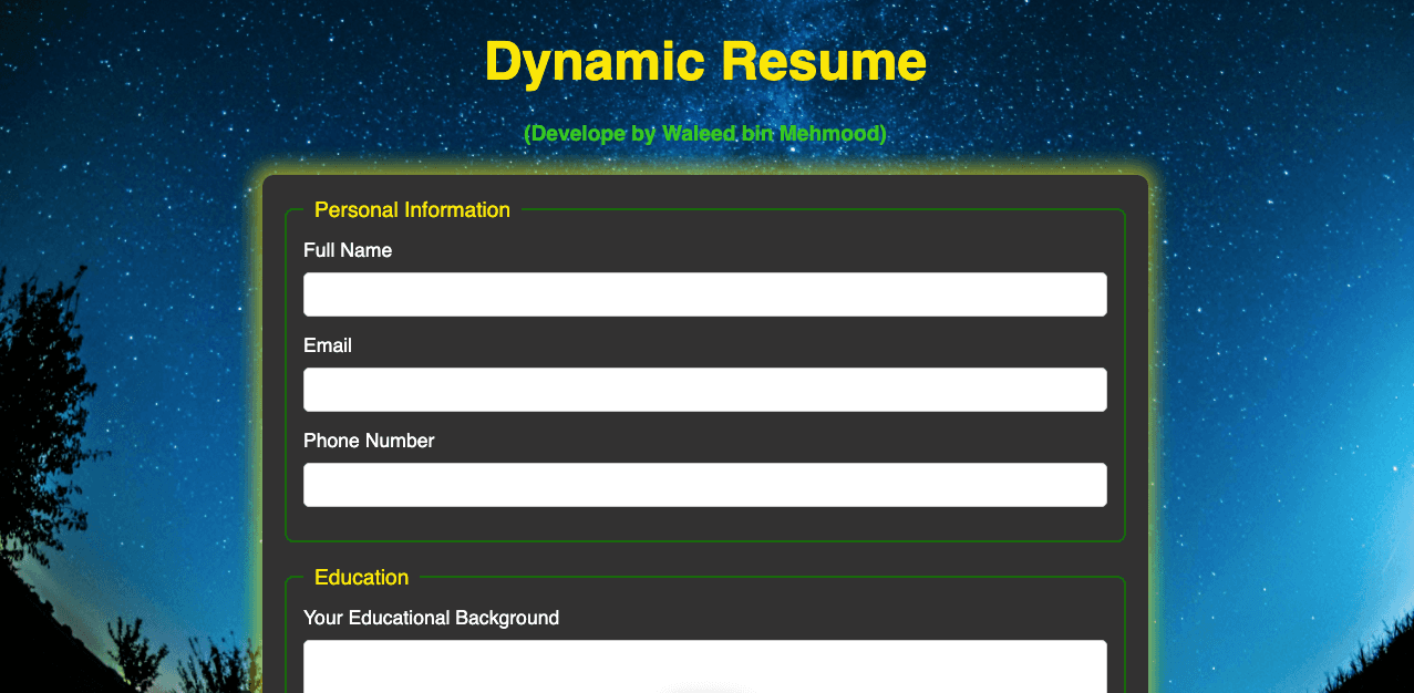 Dynamic Resume
